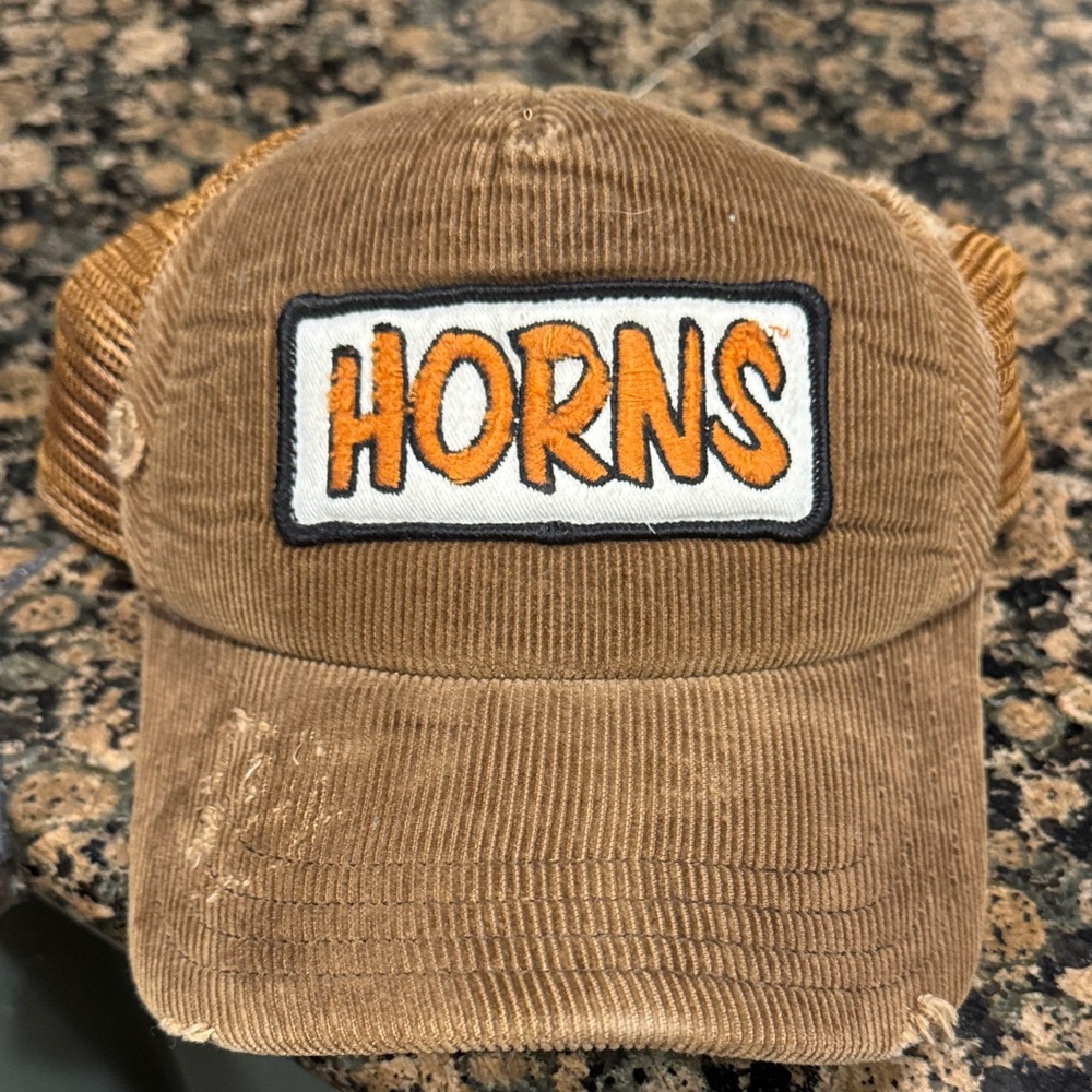 Brown Corduroy 'Horns' Cap